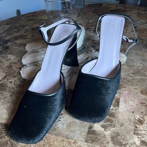 9.5 Cole Haan Black Calf Hair Heels